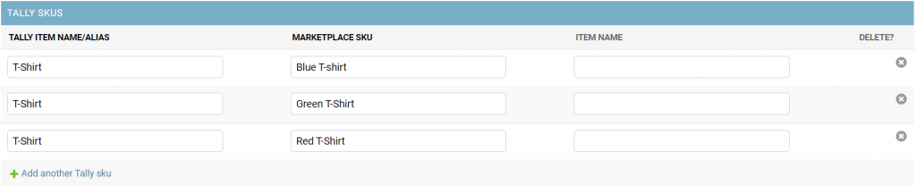 Image depicting the portal showing the multiple SKU feature for Amazon.